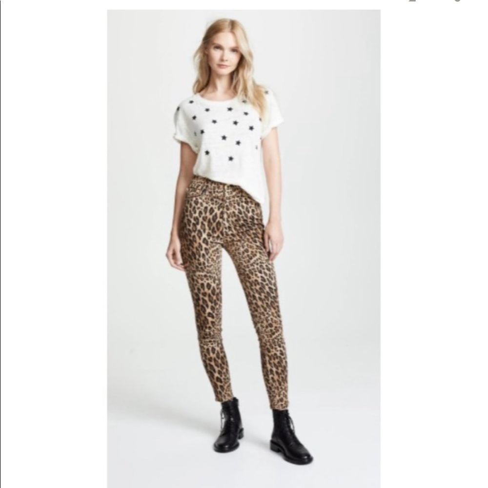 Frame Ali Leopard Print High Waist Crop Skinny Jeans